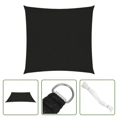 Produktbild von The Living Store Sonnensegel 160 g/m² Schwarz 2,5x2,5 m HDPE