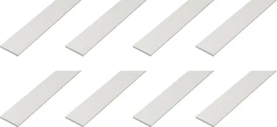 Produktbild von Alberts 8 x Flachstahl, PVC, weiß, 25 x 2 mm, Länge 1 m