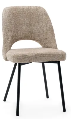 Produktbild von Polsterstuhl MILO in Dunkelbeige mit schwarzen Beinen für das Esszimmer