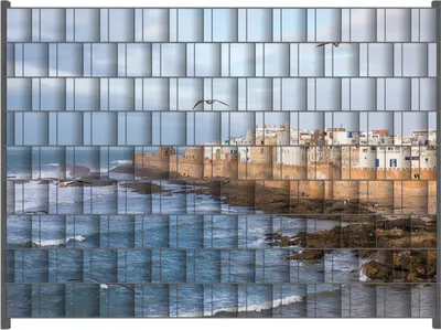 Produktbild von Wallario Zaunsichtschutz mit Motiv Alte Stadt am Meer für Ein- und Doppelstabmatten Zäune in der Größe 250 x 180 cm