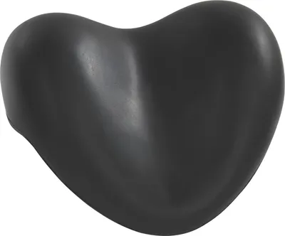 A black heart-shaped pillow or cushion.