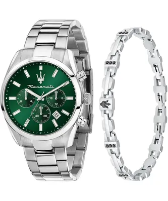 A watch and a bracelet are displayed side-by-side against a white background.