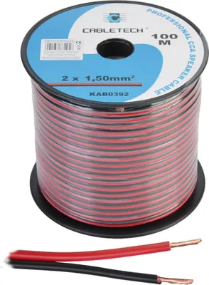 Immagine prodotto di KAB0392 Cavo per altoparlanti CCA 1,5 mm 1 m nero-c