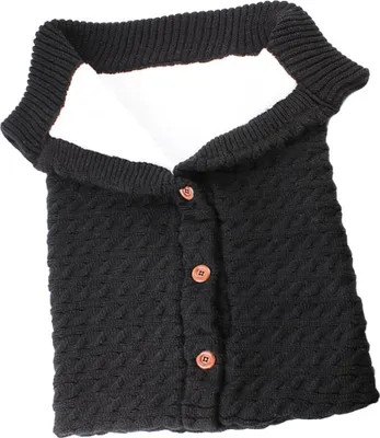 Produktbild von Baby Schlafsack für Kinderwagen Gestrickt Schlafsack Süße Samt Warme Tasche Pucksack Stricken Wickeln Abnehmbare Ärmel Strick Decke Schlafsack Swaddle für Babys Neugeboren