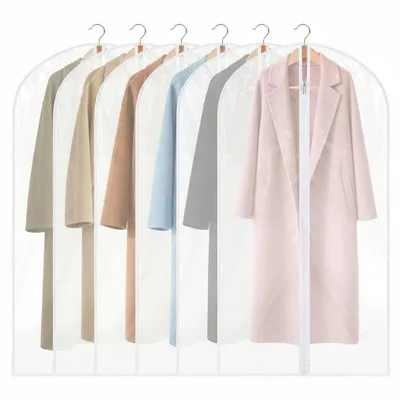 Produktbild von Kleidersäcke 6er Set 60 x 120 cm PEVA mit Reißverschluss Weiß