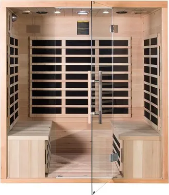 Produktbild von HAF Infrarotkabine Lotta | 175 x 120 x 190 cm für 4 Personen | Infrarotsauna | Saunakabine | Wärmekabine aus hochwertigem kanadischem Hemlockholz