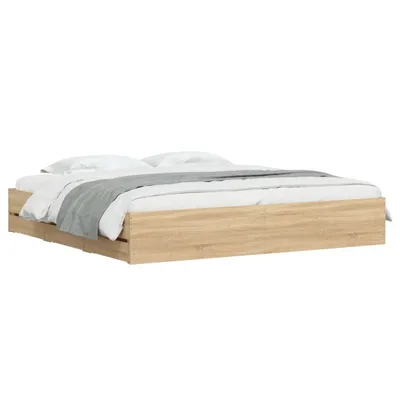 Produktbild von (Robust Möbel)Bettgestell - CLORIS - Doppelbett - Robust und langlebig - mit Schubladen Sonoma-Eiche 160x200cm Holzwerkstoff - Klassische Betten NeuMöbel4547583