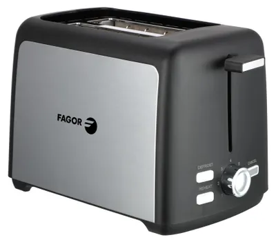 2-Schlitz-Toaster, 800 W, 7 Bräunungsstufen, Edelstahl, kompakt