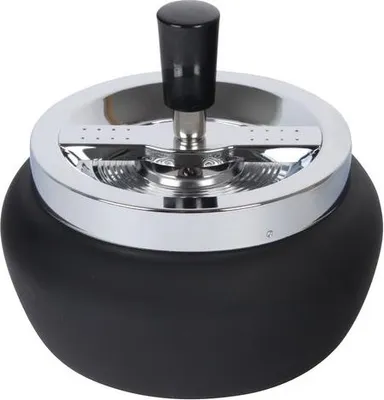 Produktbild von Automatischer Aschenbecher 13cm Schwarz/Silber