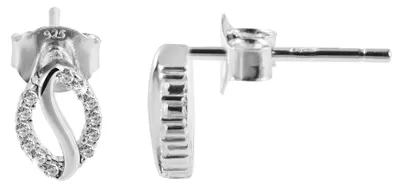 Produktbild von 925/- Echt Silber Ohrstecker "Osia" mit Zirkoniabesatz, 925/rhodiniert