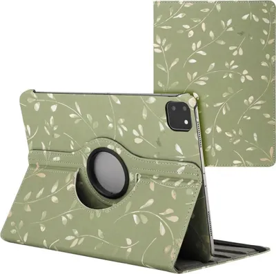 Productafbeelding van imoshion 360° Draaibare Design Bookcase voor de Apple iPad Pro 11 (2025) M5 / (2024) M4 - Green Flowers