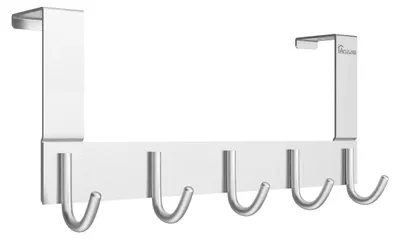 Produktbild von Türhakenleiste Aluminium, 5 Haken, für Küche und Bad