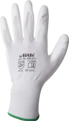 Produktbild von Arbeitshandschuhe Handschuhe Polyurethan/ Nylon Feinstrick weiß Größe 11