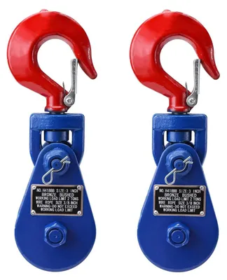 Image de Solidchoice - 2 poulies de 2 tonnes avec crochet pivotant