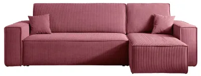 Produktbild von Selsey SCARLO L - Ecksofa mit Schlaffunktion, Cordbezug in Dunkelrosa