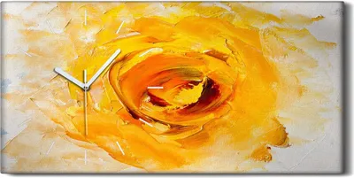 Produktbild von Wanduhr Uhr Wandbild Leinwand Geräuschlos Kunstdruck 60x30 Abstrakte Kunst Blume - weiße Hände