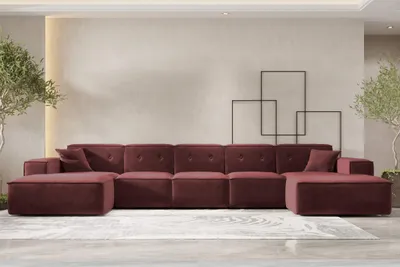 Produktbild von Wohnlandschaft Sofa U-Form CESINA XL in Stoff Perfect Harmony Bordeauxrot