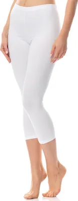 Image de Legging 3/4 pour femme Antié en coton AN60-101 (blanc, M)