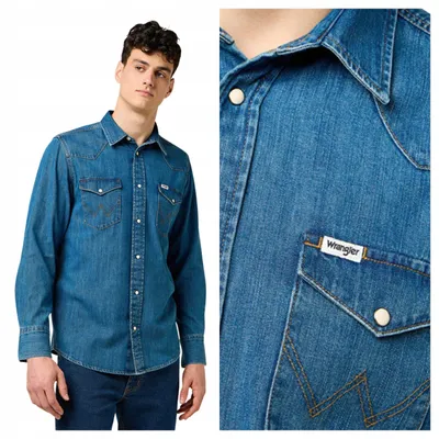 Produktbild von Wrangler | Herrenhemd Western Shirt oliv klassisch Baumwolle Größe 3XL