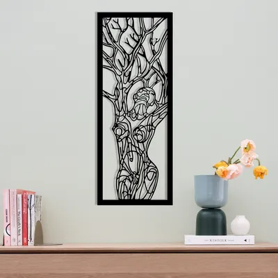 Immagine prodotto di Wallity, Vuslat- ENZ1281, Nero, Altre decorazioni per la casa, 20 x 51 cm, 100% metallo (Spessore: 1