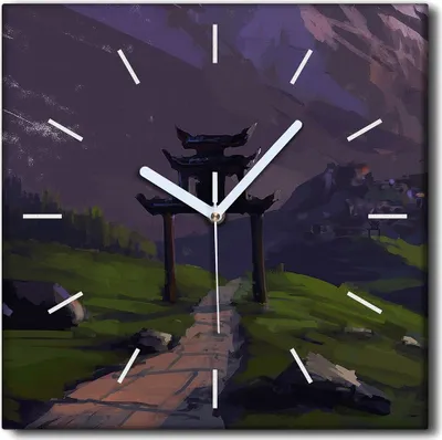 Produktbild von Coloray Uhr auf Leinwand 30x30 cm Wand Uhr Dekoration Wohnzimmer Segeltuch weiße Zeiger -China Stadtabstraktion.