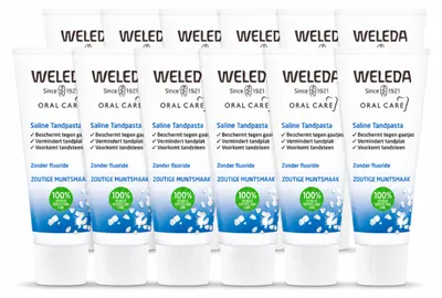 Image de 12 tubes de dentifrice Saline de Weleda - 75 ml - Pack économique - 12 pièces