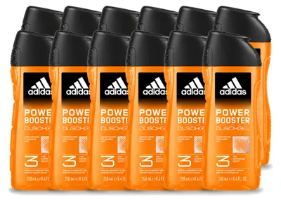 Produktbild von 12 x Adidas 3-in-1 Power Booster Duschgel - 250 ml - Vorteilspackung - 12 Stücke