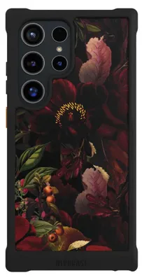 Produktbild von NIVOCASE Hülle für Samsung Galaxy S24 Ultra  Stoßfeste Handyhülle NIVOmax Case Schwarz Blumen Utart Wiese