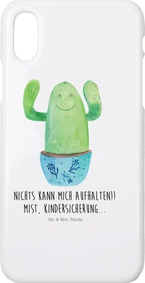 Produktbild von Mr. & Mrs. Panda Iphone 10 Handyhülle Kaktus Happy - Weiß - Geschenk, X, Lustig, Handy, Freundin, Hülle, Ausbildung, Kakteen, Spruch, Cover, Mutter