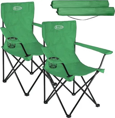 Produktbild von Campingstuhl, faltbar, Set aus 2 Stück, Klappstuhl, leichter und tragbarer Stuhl mit Getränkehalter und Armlehnen, bis 100 kg belastbar, ideal für Camping, Strand und Angeln