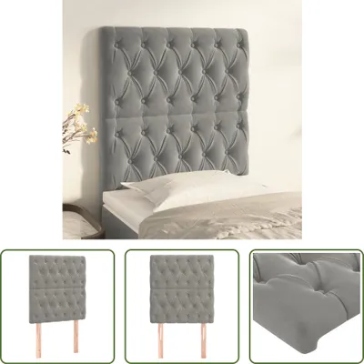 Produktbild von The Living Store Kopfteile 2 Stk. Hellgrau 80x7x78/88 cm Samt