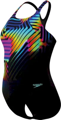 Produktbild von SPEEDO - eco+ dig printed medalist bla/yel - Wettkampfschwimmanzug Damen - Schwarz und gelb
