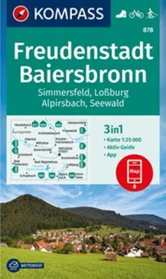 Obrázek produktu pro KOMPASS Turistická mapa 878 Freudenstadt, Baiersbronn, Simmersfeld, Loßburg, Alpirsbach 1:25 000