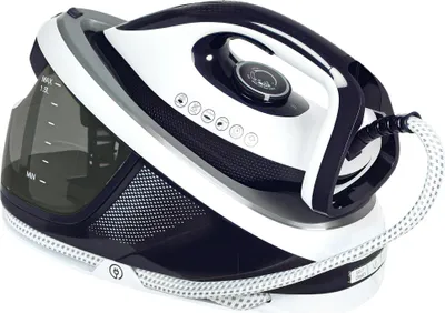 Image de Station de repassage à vapeur - Fer à repasser avec générateur de vapeur - 2600 W - 100 g/min - 8 bars - Semelle en céramique - Système anti-calcaire - Réservoir amovible de 1,5 L - Bleu