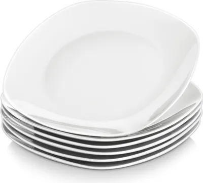 Obrázek produktu pro MALACASA, série Elisa, 6 ks porcelánová jídelní sada talířů plochý talíř 24,6 cm pro 6 osob