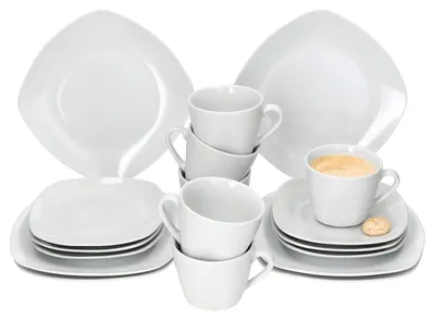 Produktbild von 18tlg Kaffeeservice Lotta weiß Porzellan 6 Personen