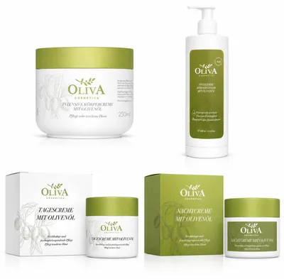 Produktbild von OLIVA Cosmetics Pflege-Set mit Olivenöl – Intensive Pflege für trockene Haut