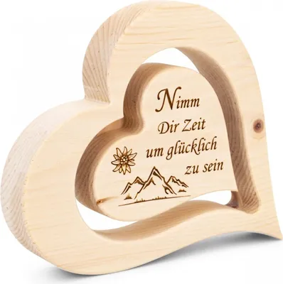 Produktbild von Zirbenherz 20cm Nimm dir Zeit