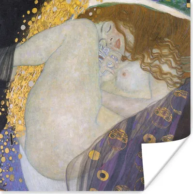 Produktbild von MuchoWow® Poster Danaë - Gemälde von Gustav Klimt 75x75 cm - Wand Dekoration