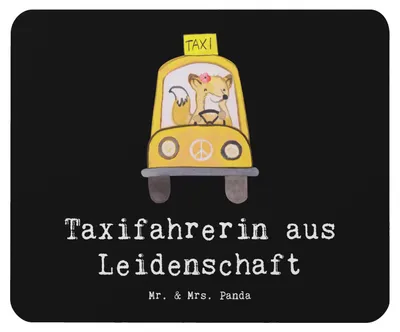 Produktbild von Mr. & Mrs. Panda Mouse Pad Taxifahrerin Leidenschaft - Schwarz - Geschenk, laptop mauspad, computer, mousematte, Mousepad