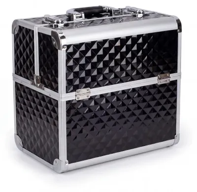 Produktbild von Kosmetikkoffer Aluminium Schwarz Diamonds – Schminkkoffer leer, Beauty Case