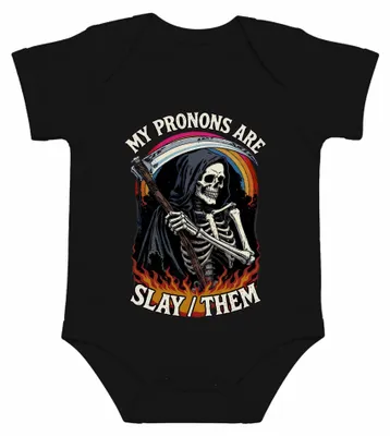 Obrázok produktu pre Sensenmann Skelett Pride – Moje výslovnosti sú úžasné – Gothic unisex detské body, čierne, veľkosť 0/3