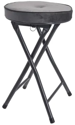 Produktbild von HowHomely | Klapphocker mit Sitzfläche - Sitzhocker - Hocker - grau - 49 x 30 cm - aus Metall - Klappstuhl - Praktisch
