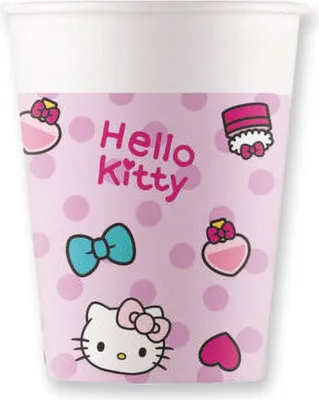Produktbild von Pappbecher Hello Kitty 200ml/8Stk.