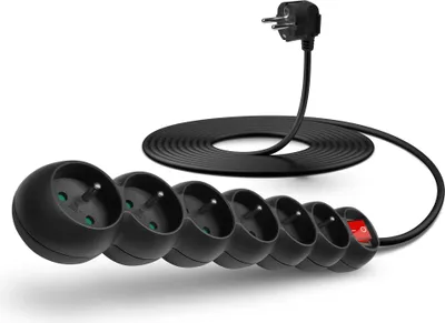 Immagine prodotto di Prolunga CONNECT IT 230V, interruttore a 6 prese, 5m, nero