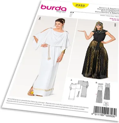 Obrázok produktu pre Strih Burda 2353 - Rimanka, Egypťanka, antické šaty