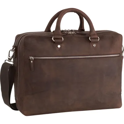 Imagen del producto de LEONHARD HEYDEN Cuero maletín bolsa de ordenador portátil con compartimento para ordenador portátil Salisbury RV-Aktenmappe 2 Fächer 7661 Rotbraun marrón oscuro