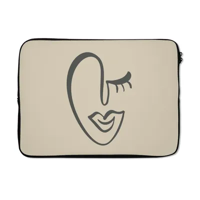 Produktbild von MuchoWow® Laptop Hülle 13 Zoll Frau - Lippen - Abstrakt Laptoptasche - Laptophülle - Sleeve - Rundumschutz
