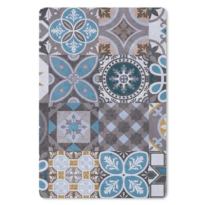 Produktbild von MuchoWow® Mauspad Mousepad Blumen - Muster - Blau - Braun 18x27 cm - Mousepads - Maus Mat - Pad - Mausunterlage