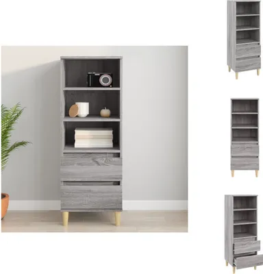Obrázek produktu pro vidaXL Highboard Grey Sonoma 40x36x110 cm Materiál na bázi dřeva - Příborníky